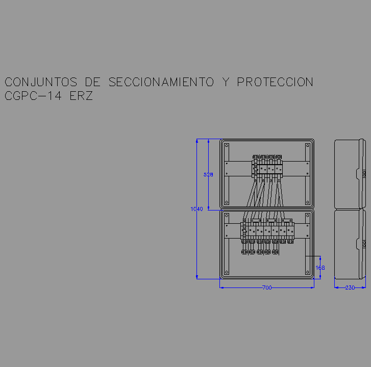 Bloque Autocad Caja general de protección CGPC141.
